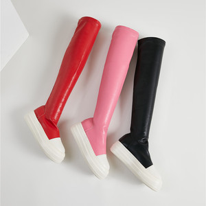 Thick Sole Platform Soft Leather Material Shoes Over Knee Thigh High Women's <b>Boots</b> - Product Image 2