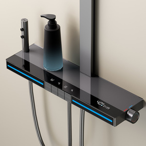 Juego de ducha de cascada con llave de Piano fría y caliente, pantalla Digital de temperatura LED de 4 Funciones, Panel de gran tamaño de 52 CM, Sistema de ducha inteligente Rainfalll - Product Image 1