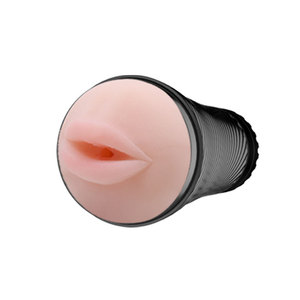 Masturbateur masculin vibrant en silicone souple en forme de bouche, anal et vaginal, jouet pour adultes, godet masturbateur noir - Product Image 3