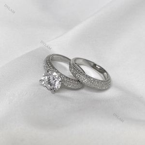 Dylam Couple Ring with Name in Silver <b>Unique</b> Wedding Sets <b>for</b> Him and <b>Her</b> Vintage Engagement Rings Modern Simple Sport - Product Image 2