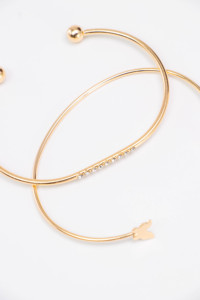 Juego de 5 Collares de Joyería Clásicos de Estilo Bohemio con Mariposas Abiertas, Chapados en Aleación de Plata - Product Image 4