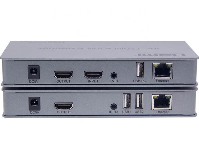 4K HD HDTV USB KVM Extender Over IP LAN Single Cat5e/6 up to 120M 390ft with IR Support USB Mouse Extension