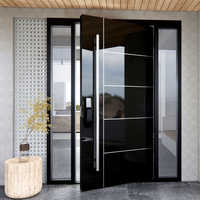 Porte de sécurité moderne en aluminium moulé avec fonction antivol, porte d'entrée en polymère de style traditionnel chinois