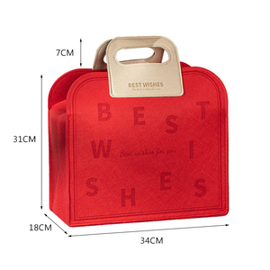 Bolsa de <span class=keywords><strong>Compras</strong></span> de Fieltro Ecológica con Logotipo Personalizado al por Mayor, Bolsa de Regalo Personalizada para Festivales y Navidad, Bolso de Mano de Fieltro - Product Image 3