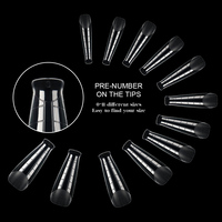 Marque privée 120 pièces presse sans c courbe carré ongles conseils transparent français doux gel ongles pointe boîte de rangement