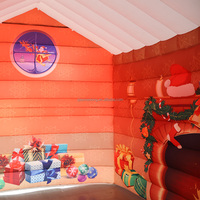 Décorations de fond photo gonflables de Noël en gros, maison gonflable de Noël durable, tente de Noël gonflable