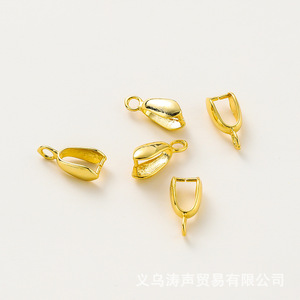 Color Preserving Genuine Gold Drop <b>Pendant</b> <b>Bail</b> For Necklace Making 14K 18K Plated Jewelry Findings Component - Product Image 4