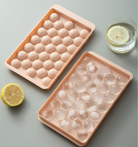 Bán buôn mẫu thực phẩm Grade Silicone Ice khuôn khay 33 lưới trong bóng Shape với Lip - Product Image 2