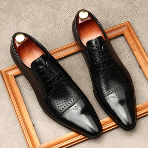 Chaussures d'automne isolantes légères et respirantes en cuir véritable faites à la main, à bout fermé, antidérapantes, de haute qualité et tendance - Product Image 1