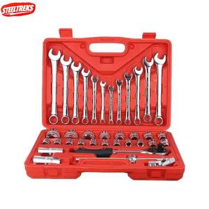 Fabricant d'ensembles d'outils de quincaillerie, 3 ensembles de clés à douille combinées de 2 pièces et 37 pièces, jeu d'outils pour bougies d'allumage en matériau CR-V pour réparation, emballé en boîte - Product Image 5