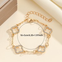Bracelet trèfle porte-bonheur double face en acier inoxydable plaqué or 18 carats de haute qualité pour femmes Bijoux en acier inoxydable