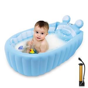 Inflatable Baby Bathtub Foldable Bear Design Infant <b>Shower</b> Tub with <b>Hook</b> for Newborn Toddler - Product Image 1