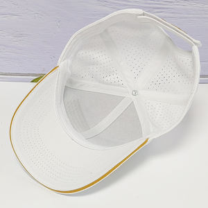 Mode sec ajusté Golf découpé au Laser extérieur 6 panneaux gris trou perforé <span class=keywords><strong>Pvc</strong></span> caoutchouc Logo étanche Sport papa chapeau casquette <span class=keywords><strong>de</strong></span> Baseball - Product Image 4