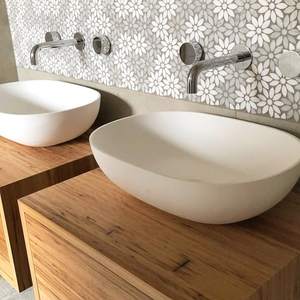 Hermoso Diseño de Azulejos para Pared, Azulejos de Mármol Blanco con Diseño de Flores, Mosaico de Mármol para Paredes - Product Image 4