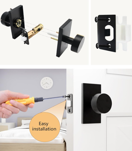 Hình chữ nhật hiện đại nhiệm vụ nặng nề cửa xử lý khóa nội thất sự riêng tư màu đen tay nắm cửa - Product Image 5