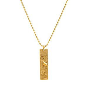 Estética 18K chapado en oro de acero inoxidable cuadrado Tarot tarjeta rectángulo en forma de colgante 12 signo del zodiaco horóscopo Collar para mujeres - Product Image 5