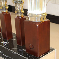 Balustrades décoratives en boule de verre de couleur, balustrades en bois avec pièces en alliage, balustrades d'escalier