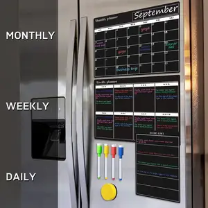 Piano personalizzato calendario mensile pasto magnetico pianificatore settimanale per il magnete del frigo lavagna bianca, lavagna magnetica 2024