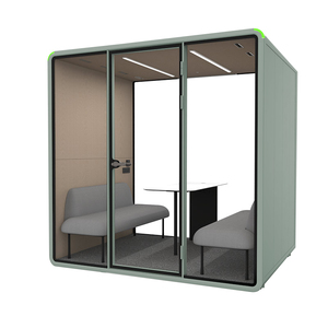 Cabina de oficina ventilada e insonorizada para reuniones, cabina de oficina móvil para 4 personas, adecuada para oficinas de diseño abierto. - Product Image 6