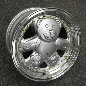 Commercio all'ingrosso 15 x8j ET 25 4 x10 0/114.3 argento modificato Little bear ruote per autovetture per Mini auto mags 5 x100/114.3 - Product Image 5