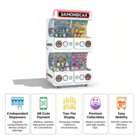 Distributeur de capsules à monnayeur, distributeur de jouets Gacha à LED pour salles d'arcade et parcs d'attractions