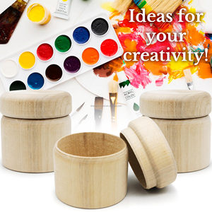 Trống đồ trang sức bằng gỗ đính hộp DIY engagement Ring chưa hoàn thành vòng gỗ nến hộp nắp thông bằng gỗ đề nghị hộp - Product Image 6