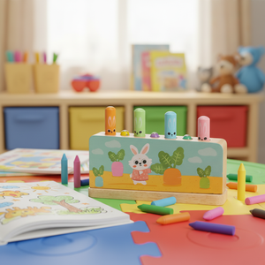 Jouet éducatif en bois pour enfants, bâton à rebondir en forme de lapin, pour les 4-6 ans, avec <span class=keywords><strong>jeu</strong></span> de capture d'insectes, <span class=keywords><strong>jeu</strong></span> de table unisexe pour la <span class=keywords><strong>maternelle</strong></span> - Product Image 1