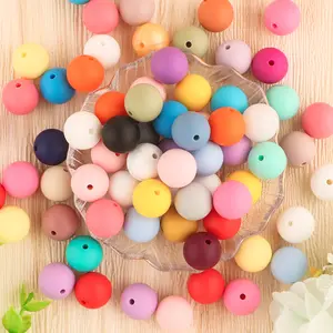 Kovict Wholesale 12mm 15mm Round Silicone Teething Beads Baby's DIY Beading Pen Jewelry Making Toys