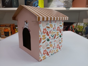 Rechthoekig dierenhuis met klittenbandsluiting - waterdicht golfkarton, schattig katten- en hondenhuis - Product Image 2