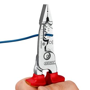 Pelacables versión métrica KNIPEX 13 76 200 ME aislado con empuñaduras de varios componentes, cromado VDE de 200 mm - Product Image 3