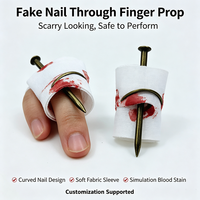 Accessoire de magie effrayant pour piercing d'ongle, couvre-doigt réaliste avec plaie sanguine, jouet de farce amusant pour la scène, personnalisable