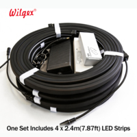 Bande lumineuse LED pour panneaux à lattes en bois, éclairage intelligent, contrôle WiFi IR, IP65, CRI 90 élevé, conception flexible sur circuit imprimé, découpe facile