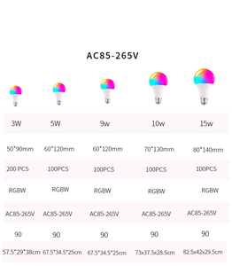 16 triệu màu A19 <span class=keywords><strong>A60</strong></span> RGB <span class=keywords><strong>LED</strong></span> <span class=keywords><strong>Bulb</strong></span> Memory điều khiển từ xa 3W 5W 10W 110V 220V <span class=keywords><strong>RGBW</strong></span> Ánh sáng thay đổi màu sắc cho khách sạn KTV E27 - Product Image 3