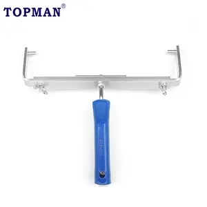 TOPMAN 12"-18" heavy duty adjustable aluminum double arm floor paint roller frame handle fit for extension pole