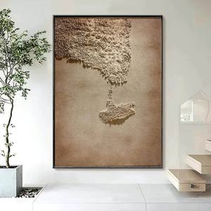 Peintures murales abstraites personnalisées en gros, style Wabi Sabi, sur toile, avec texture 3D, peintes à la main, design minimaliste - Product Image 3