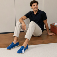 Mocassins italiens en daim véritable unisexe, chaussures plates légères décontractées pour hommes et femmes