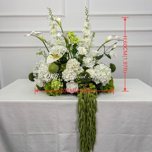 Wholesale Hot Sale Realistic Fresh <strong>Wedding</strong> Aisle Floral Decoration 70cm Artificial <strong>Green</strong> <strong>White</strong> Flower Aisle Flowers <strong>Bouquet</strong> - Product Image 6