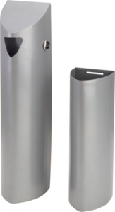 Cendrier mural extérieur moderne en métal Winland pour jardins publics et rues fumeurs – Poubelle métropolitaine pour usage extérieur - Product Image 3