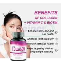Compléments de collagène marin hydrolysé en vrac OEM, L-glutathion, vitamine C, biotine, comprimés de super collagène personnalisés pour les soins des cheveux et de la peau