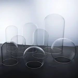 Factory Price Glass Cover for Cake Clear High Borosilicate Glass Dome Hemisphere Ball Cylindrical for Home Decoration