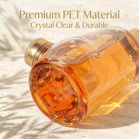 Botella de PET de 300ml-700ml para Cosméticos, con Tapa Dorada Abatible, Impresión UV, Envase de Lujo para Suero, Champú y Cuidado de la Piel