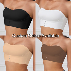 <span class=keywords><strong>Soutien</strong></span>-<span class=keywords><strong>gorge</strong></span> <span class=keywords><strong>bandeau</strong></span> push-up sans bretelles, sans couture, sans armatures, respirant, style simple noir, <span class=keywords><strong>grande</strong></span> <span class=keywords><strong>taille</strong></span>, fermeture avant, sexy, pour femmes - Product Image 6