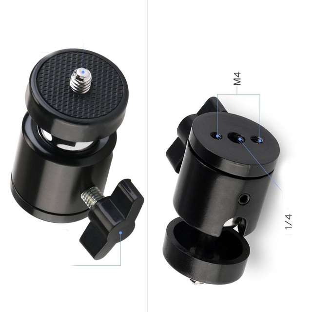 Hot Universal 360 Degree Rotary Mini Ball Head Hot Shoe Ball Head 1/4'' & 3/8'' Screw Mount for Camera Tripod Monopod Studio