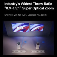 Projecteur laser tricolore 4K H Isense PT40-SG, 4000 lumens, projecteur intelligent pour réunions et home cinéma avec mise au point automatique