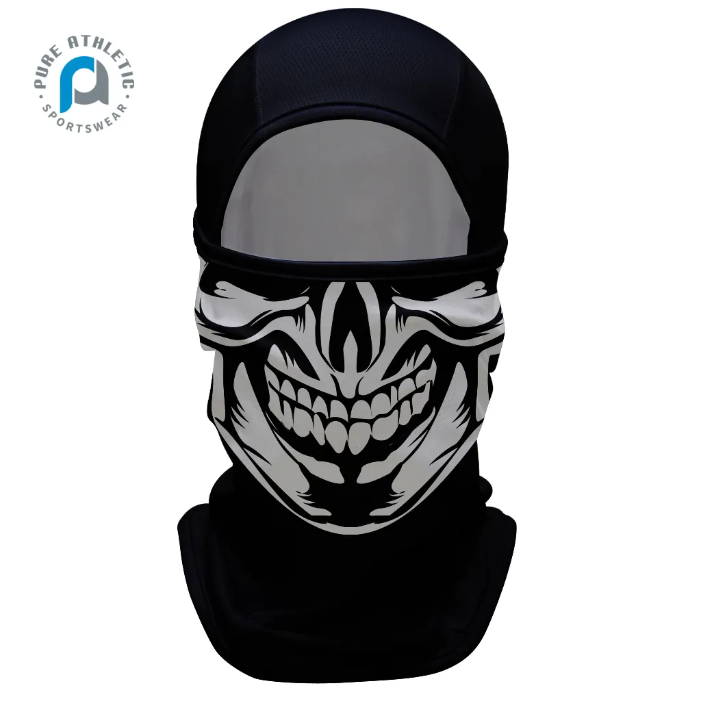 Saf toptan Balaclava özel logo baskılı yüz kapatma kayak motosiklet 1 delik rüzgar geçirmez balaclava kaput maskeleri