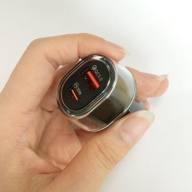Wholesale PD30W Dual Port Fast Car Charger USB C USB A Adapter for Android Phone