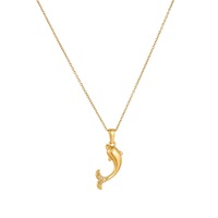 Collier en acier inoxydable plaqué or avec breloque dauphin, délicat et polyvalent, bijoux océaniques exquis, vente en gros TGXL14820