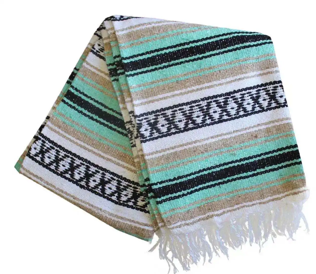 Cheap wholesale Mexican falsa blanket home textile woven yarn dyed cotton multicolor beach blanket