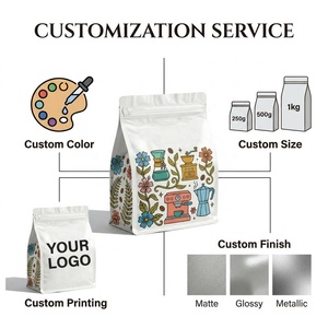 Sacs à café personnalisés avec logo, mats, résistants à l'humidité, à fond plat, imprimés sur mesure pour café torréfié, espresso, 250g, 500g, emballage pour café - Product Image 4