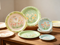 Assiettes en papier jetables compostables, lot en vrac, durables, non toxiques, écologiques, pour la restauration commerciale, les collations, les événements et les fêtes
